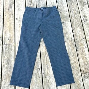 Hilary Radley Charcoal Plaid Straight-Leg Trousers